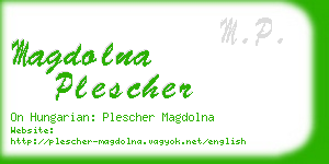 magdolna plescher business card
